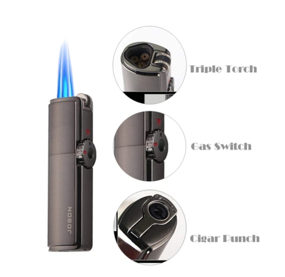Powerful and Windproof Triple Jet Torch