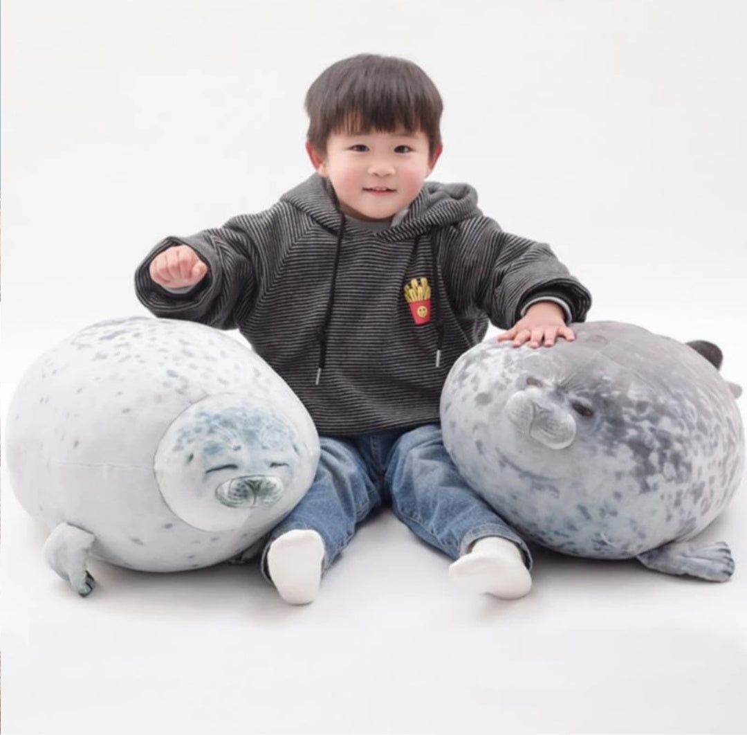 Fluffy Plush Seal Pillow