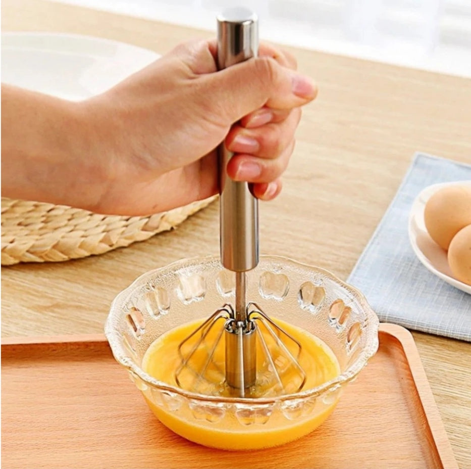 Semi-Automatic Hand Push Egg Beater Stainless