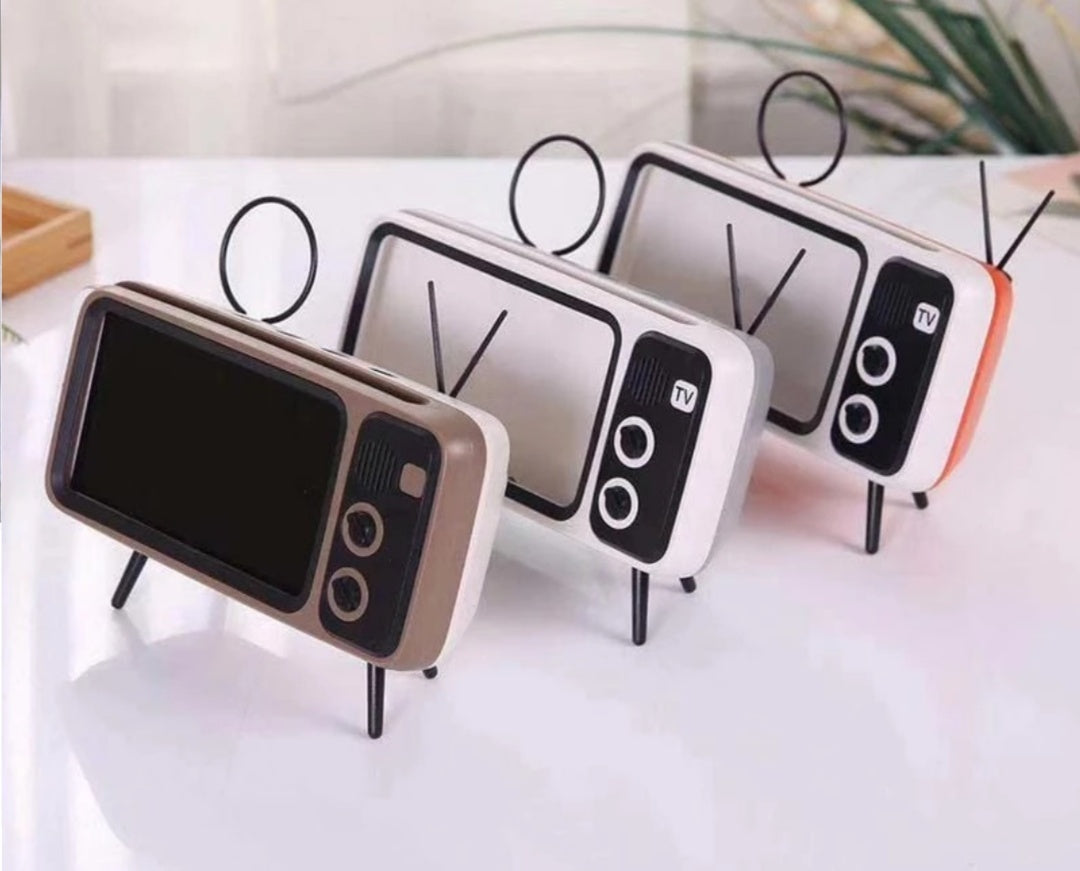 RETRO TV BLUETOOTH SPEAKER MOBILE PHONE HOLDER-BUY TWO FREE SHIPPING WORLDWIDE