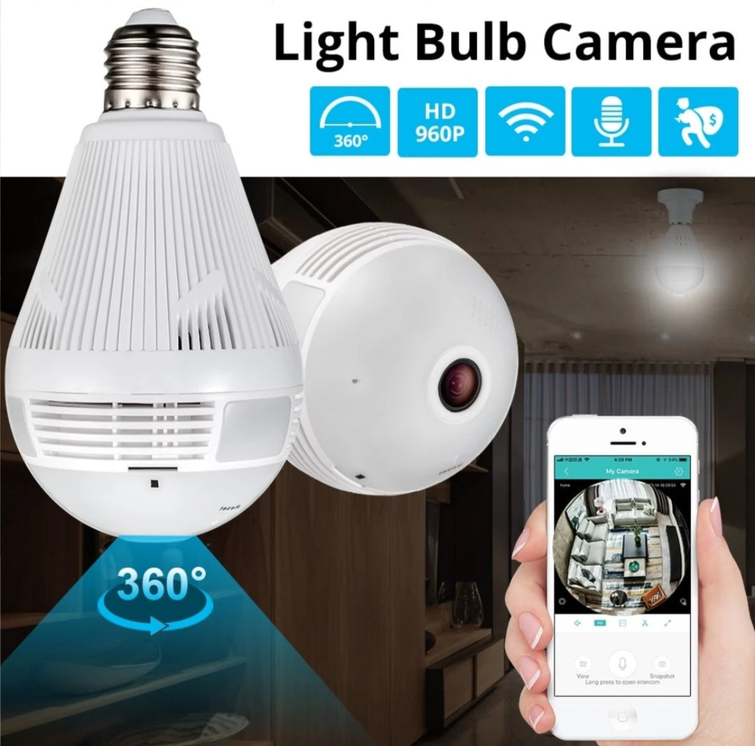 💡 Panoramic Home Security Light Bulb 📹