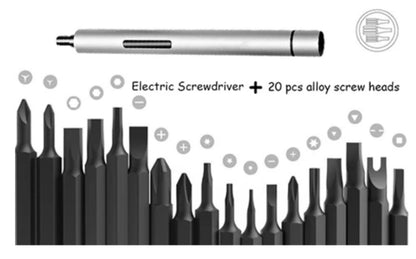 Electric Magnetic Screwdriver Kit (With 20 Screw Heads!)