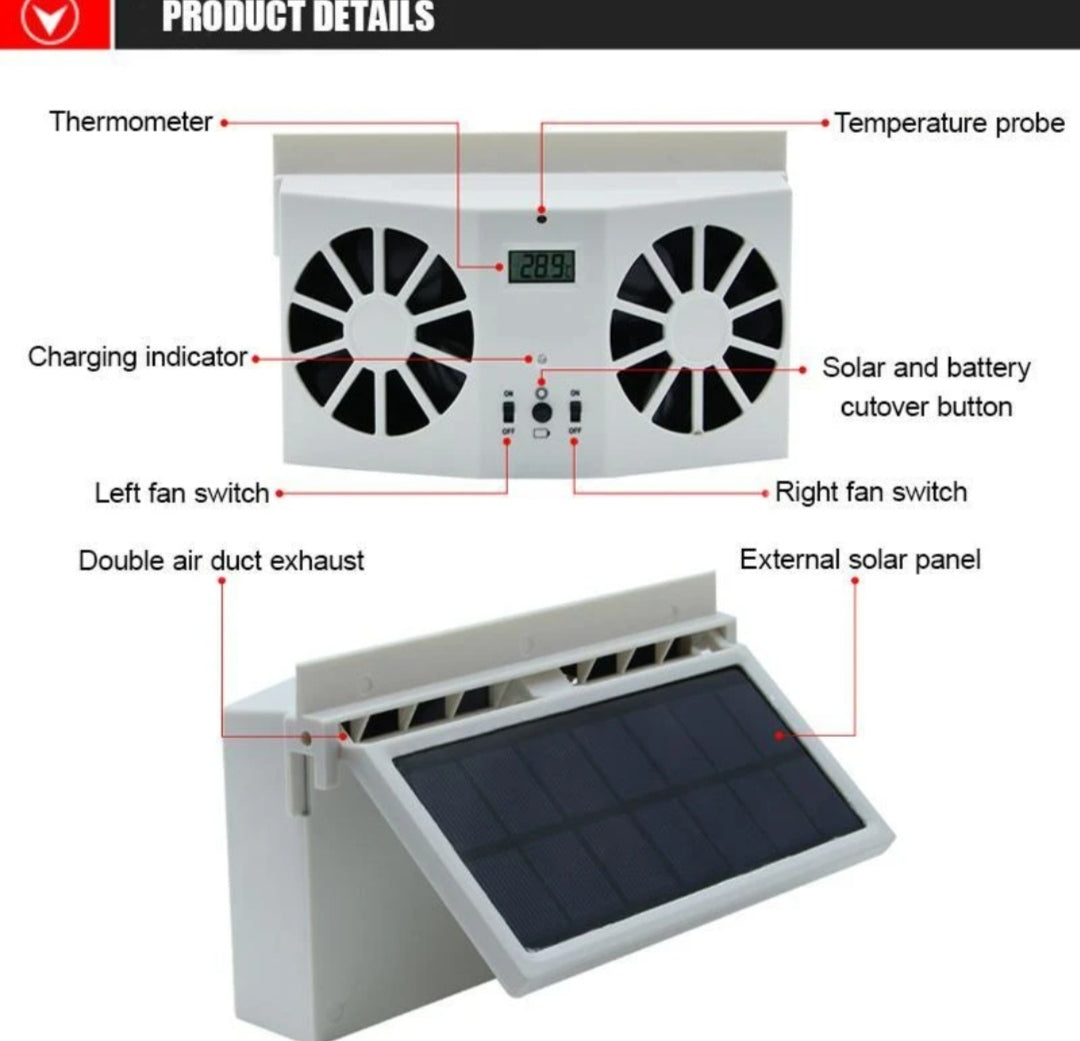 Solar Car Exhaust Heat Exhaust Fan