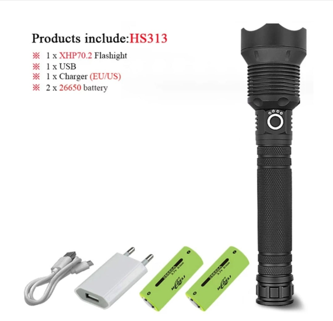 90000 LUMENS XHP70.2 MOST POWERFUL FLASHLIGHT