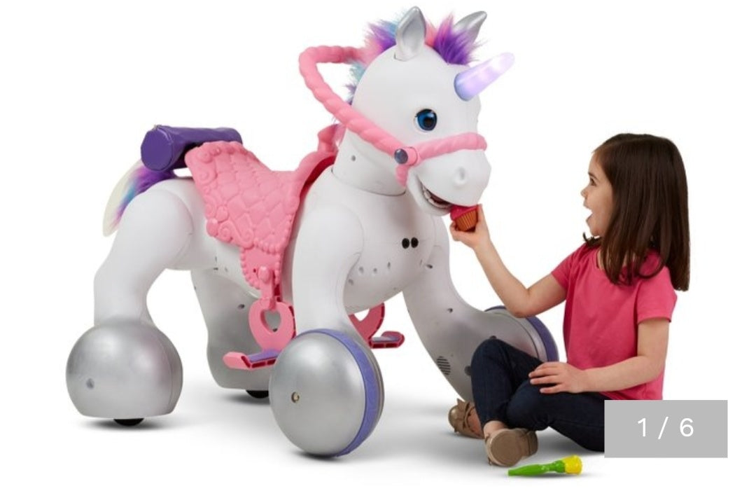 12-Volt Unicorn Smart Interactive Ride-On Toy