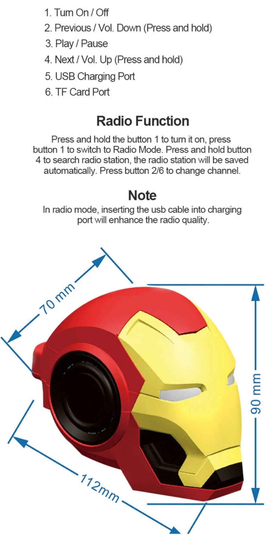 Bumblebee and Iron Man Bluetooth Bass Speaker