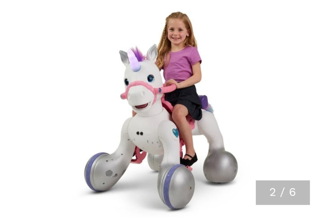 12-Volt Unicorn Smart Interactive Ride-On Toy