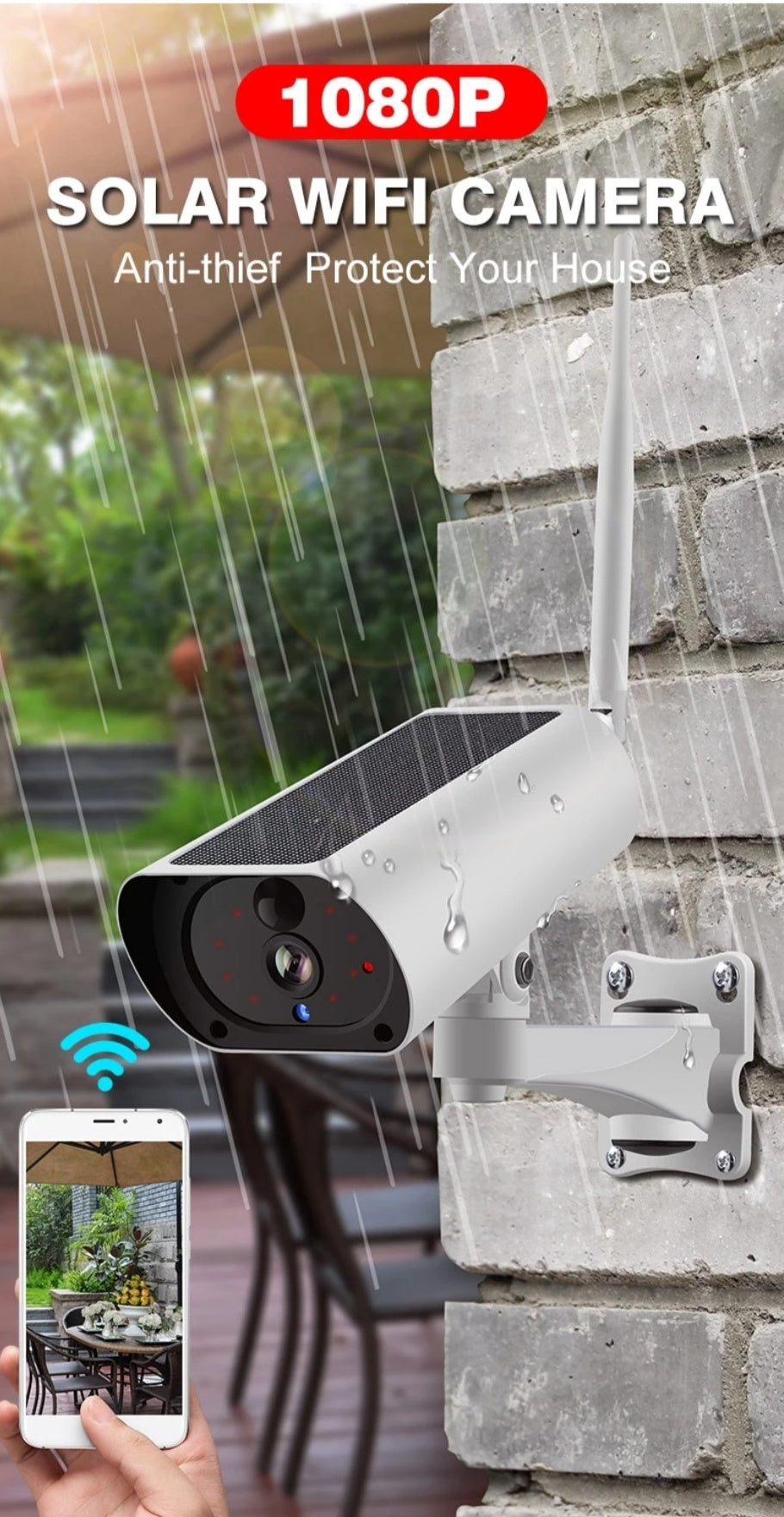 Solar and Weatherproof Security Camera