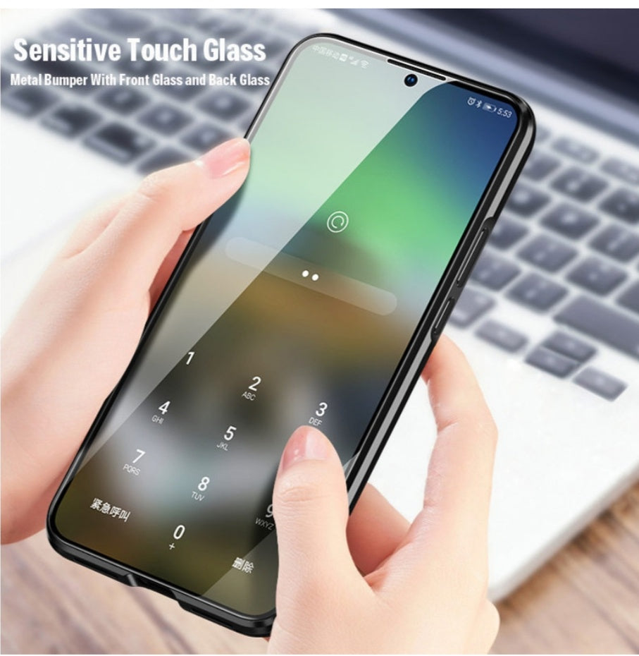 Tempered Glass Magnetic Adsorption Phone Case for Xiaomi Redmi