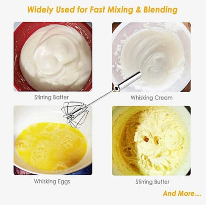 Semi-Automatic Hand Push Egg Beater Stainless