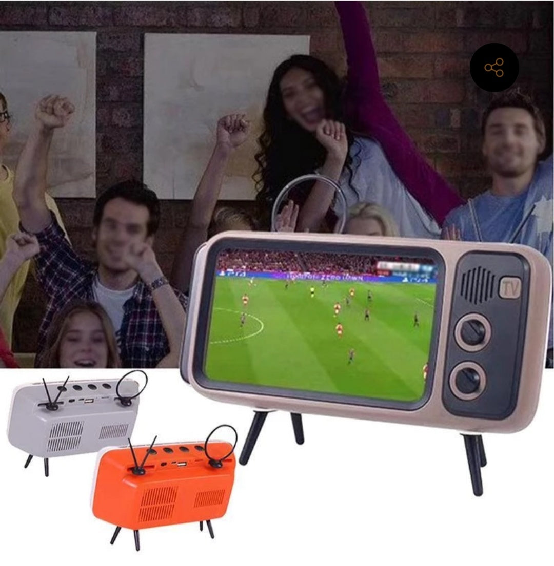 RETRO TV BLUETOOTH SPEAKER MOBILE PHONE HOLDER-BUY TWO FREE SHIPPING WORLDWIDE