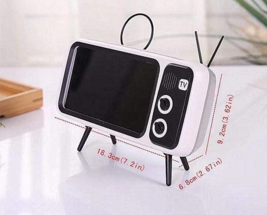 RETRO TV BLUETOOTH SPEAKER MOBILE PHONE HOLDER-BUY TWO FREE SHIPPING WORLDWIDE