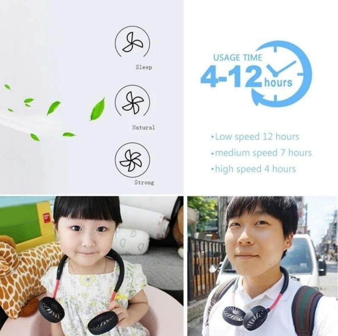 Max My Look™ Portable Wearable Rechargeable Fan (Comes In Multiple Colors)