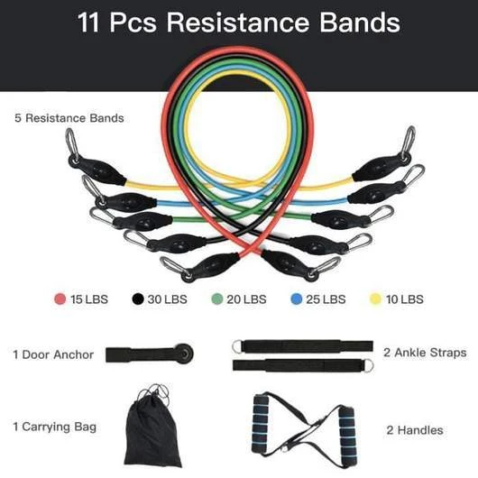 Resistance Band Set ( 11 Piece Set )
