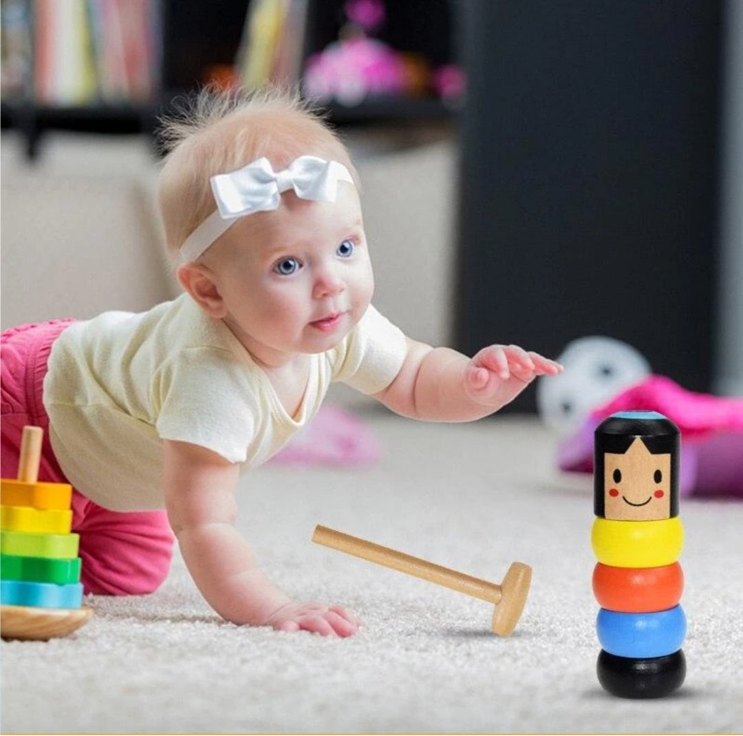 LITTLE WOODEN MAN WHO CAN'T BEAT INTERESTING MAGIC TOY（Not much stock, hurry up!