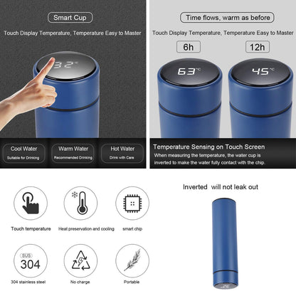 Temperature Display Vacuum Insulated Water Bottle