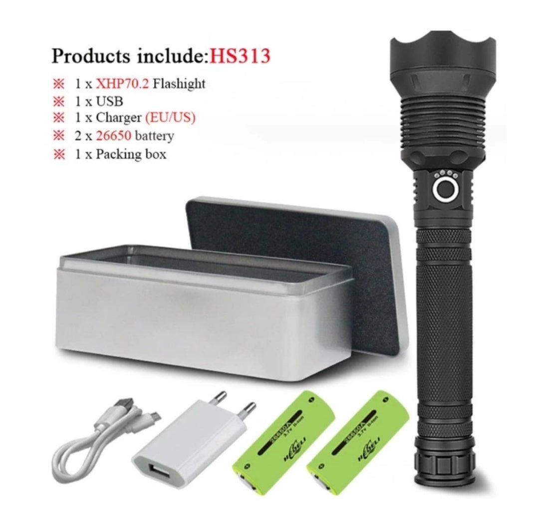 90000 LUMENS XHP70.2 MOST POWERFUL FLASHLIGHT