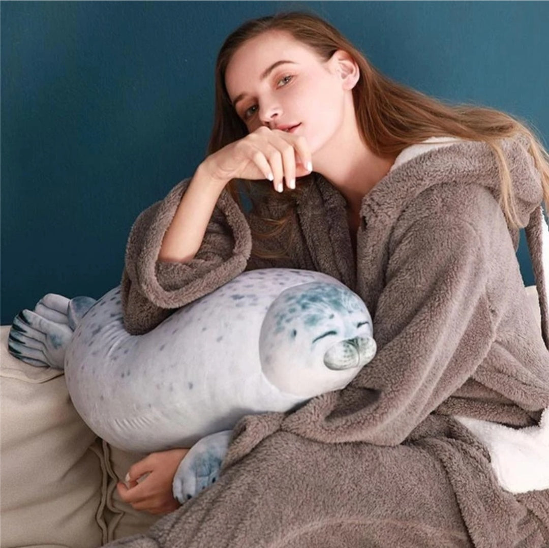 Fluffy Plush Seal Pillow