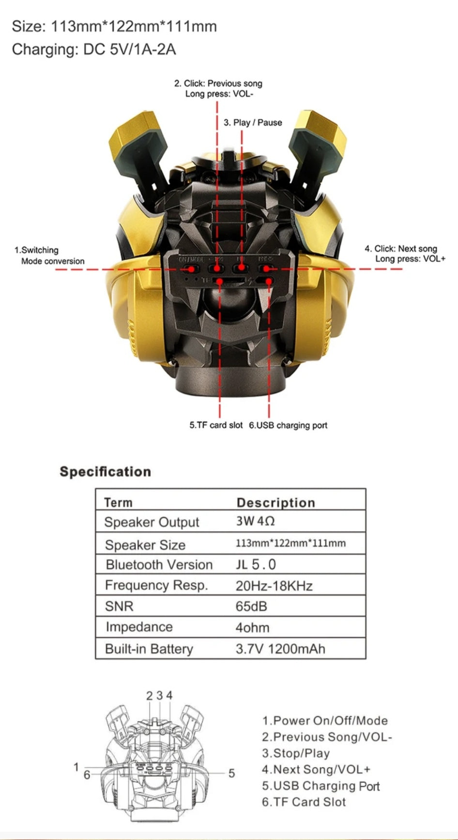 Bumblebee and Iron Man Bluetooth Bass Speaker
