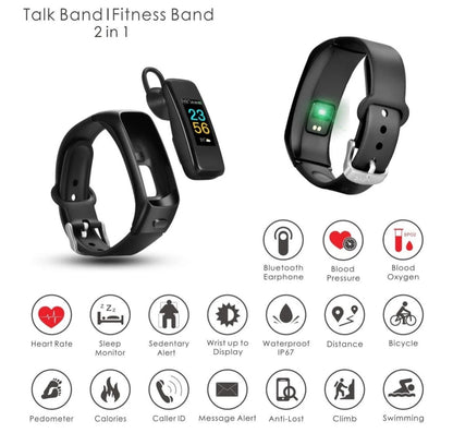 2-in-1 Smart Bracelet with Bluetooth Earphone