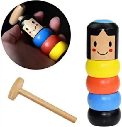 LITTLE WOODEN MAN WHO CAN'T BEAT INTERESTING MAGIC TOY（Not much stock, hurry up!