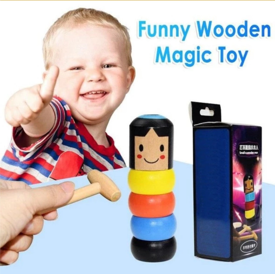 LITTLE WOODEN MAN WHO CAN'T BEAT INTERESTING MAGIC TOY（Not much stock, hurry up!