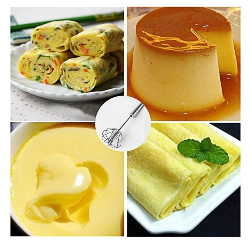 Semi-Automatic Hand Push Egg Beater Stainless